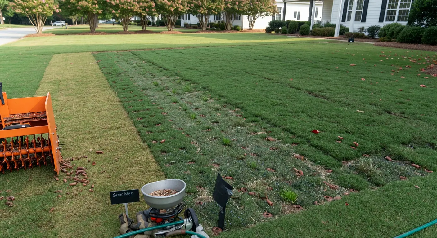 Aeration & Overseeding — GreenEdge Lawn Care, Lawn Care & Maintenance in Greenville, SC.